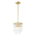 Azura 1 Light Mini Pendant in Heirloom Brass Finish with Prismatic Crystal Rods - Minka-Lavery