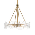 Load image into Gallery viewer, Elora 6-Light Pendant - Legacy Brass with Clear Textured Handmade Glass - Minka-Lavery
