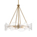 Elora 6-Light Pendant - Legacy Brass with Clear Textured Handmade Glass - Minka-Lavery