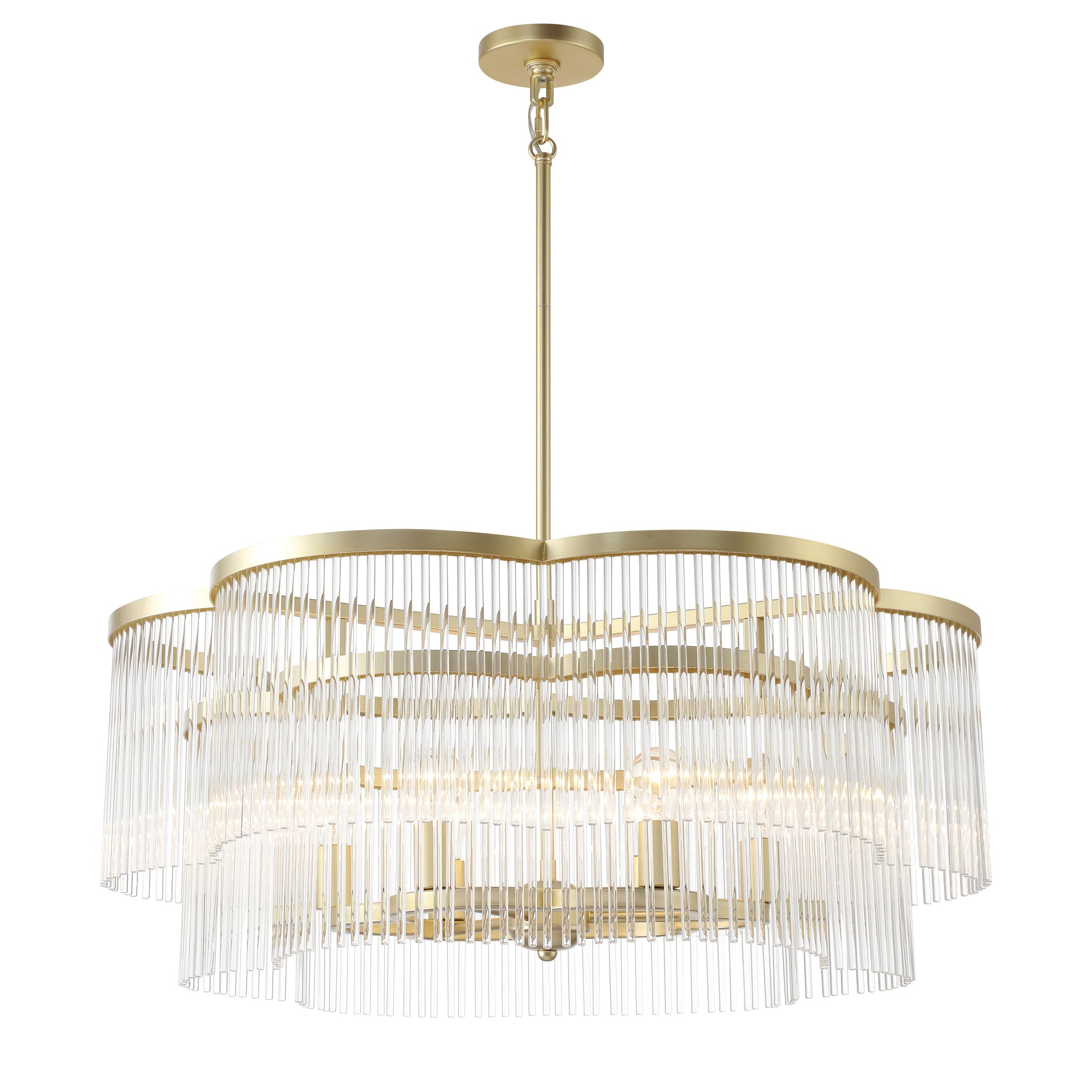 Azura 6 Light Pendant in Heirloom Brass Finish with Prismatic Crystal Rods - Minka-Lavery