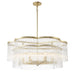 Azura 6 Light Pendant in Heirloom Brass Finish with Prismatic Crystal Rods - Minka-Lavery