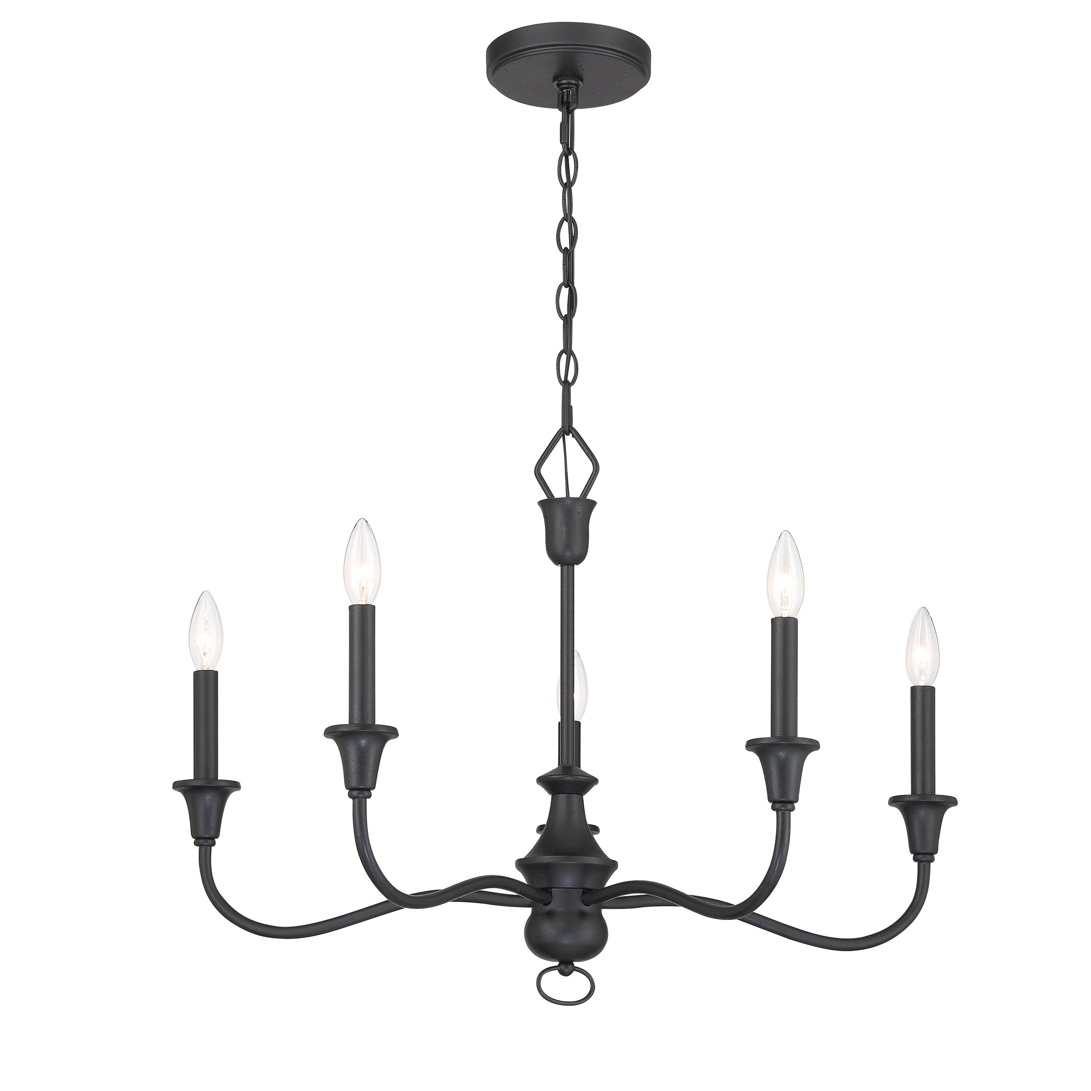 Halifax County 5 Light, Chandelier Fixture in Metal with a Textured Black Finish - Minka-Lavery