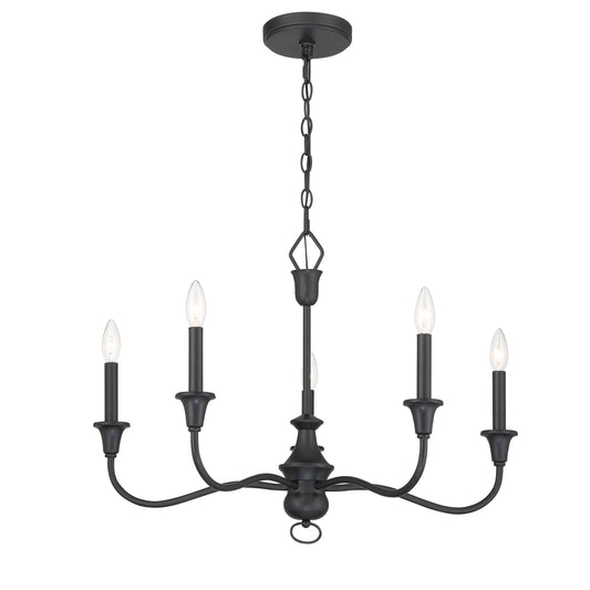 Halifax County 5 Light, Chandelier Fixture in Metal with a Textured Black Finish - Minka-Lavery