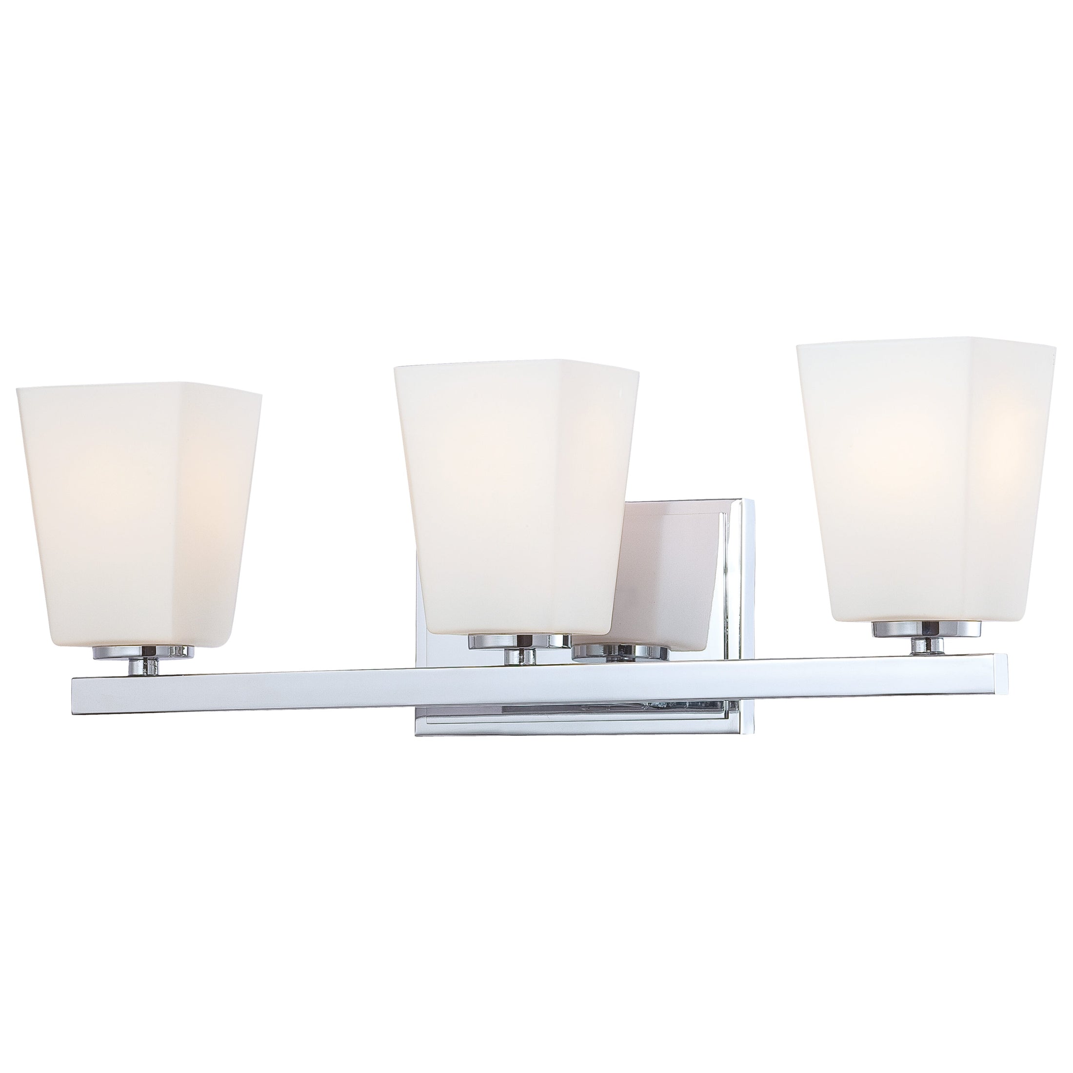 City Square 3 Light Bath in Chrome Finish with Etched Opal Glass - Minka-Lavery