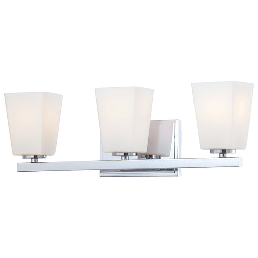 City Square 3 Light Bath in Chrome Finish with Etched Opal Glass - Minka-Lavery