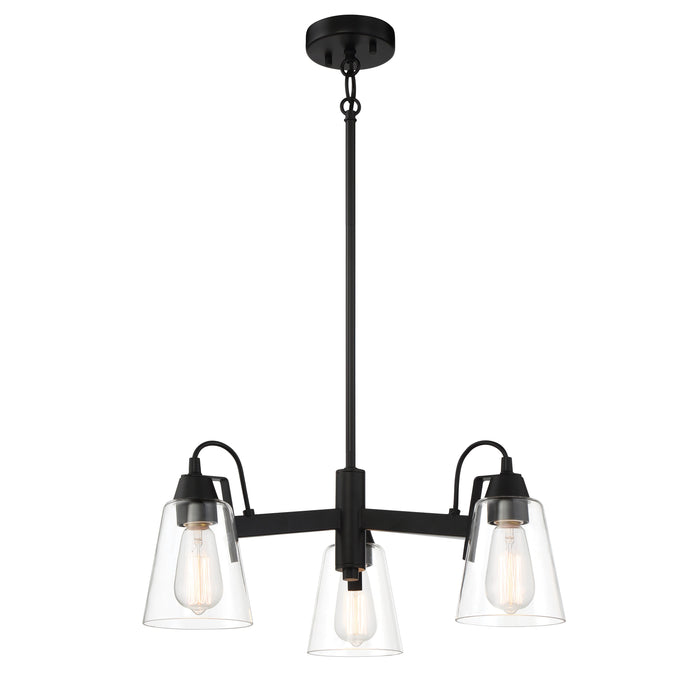 Beckonridge 3 Light Chandelier in Coal Finish with Clear Glass - Minka-Lavery