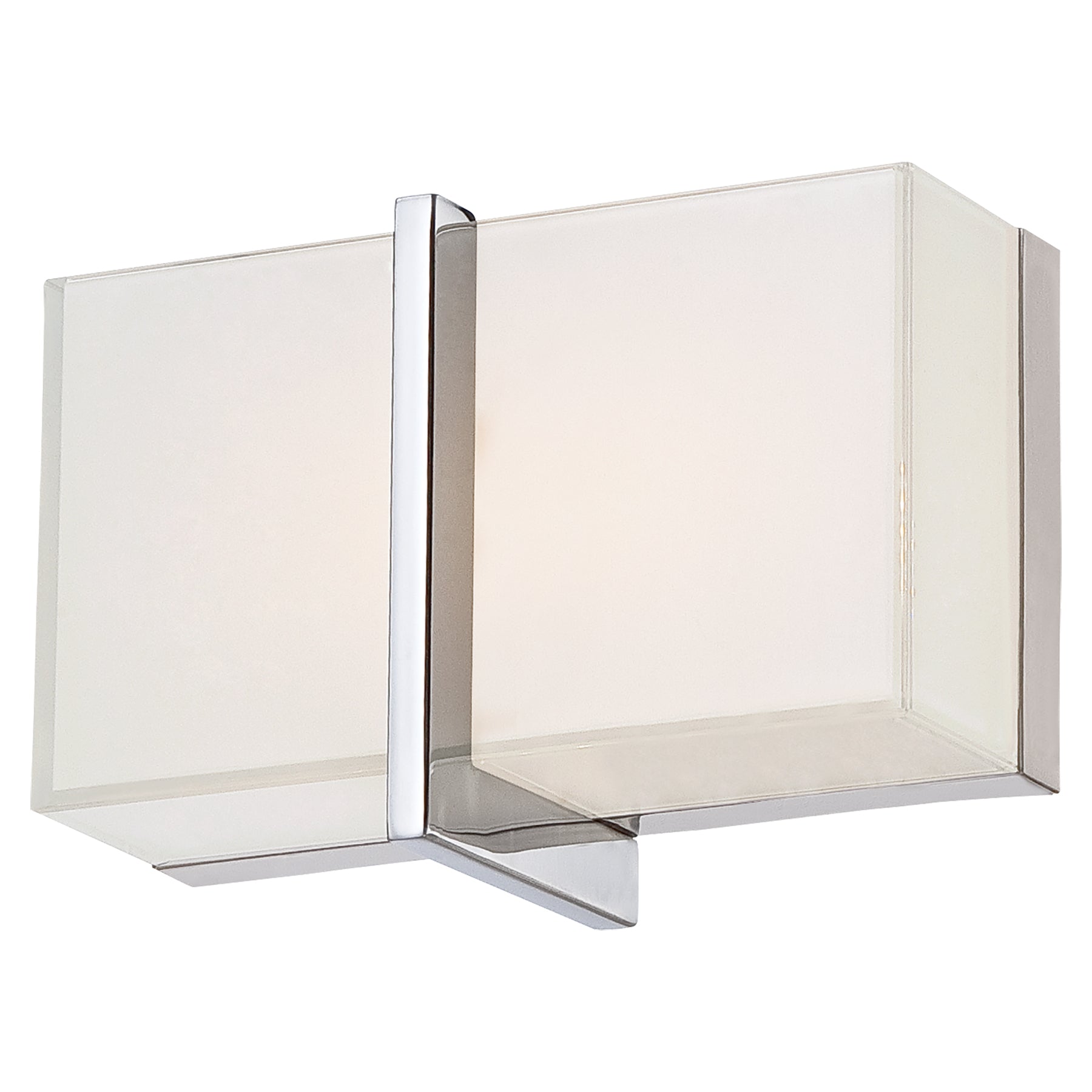 High Rise Bath LED Bath Light in Chrome Finish with Mitered White Glass - Minka-Lavery