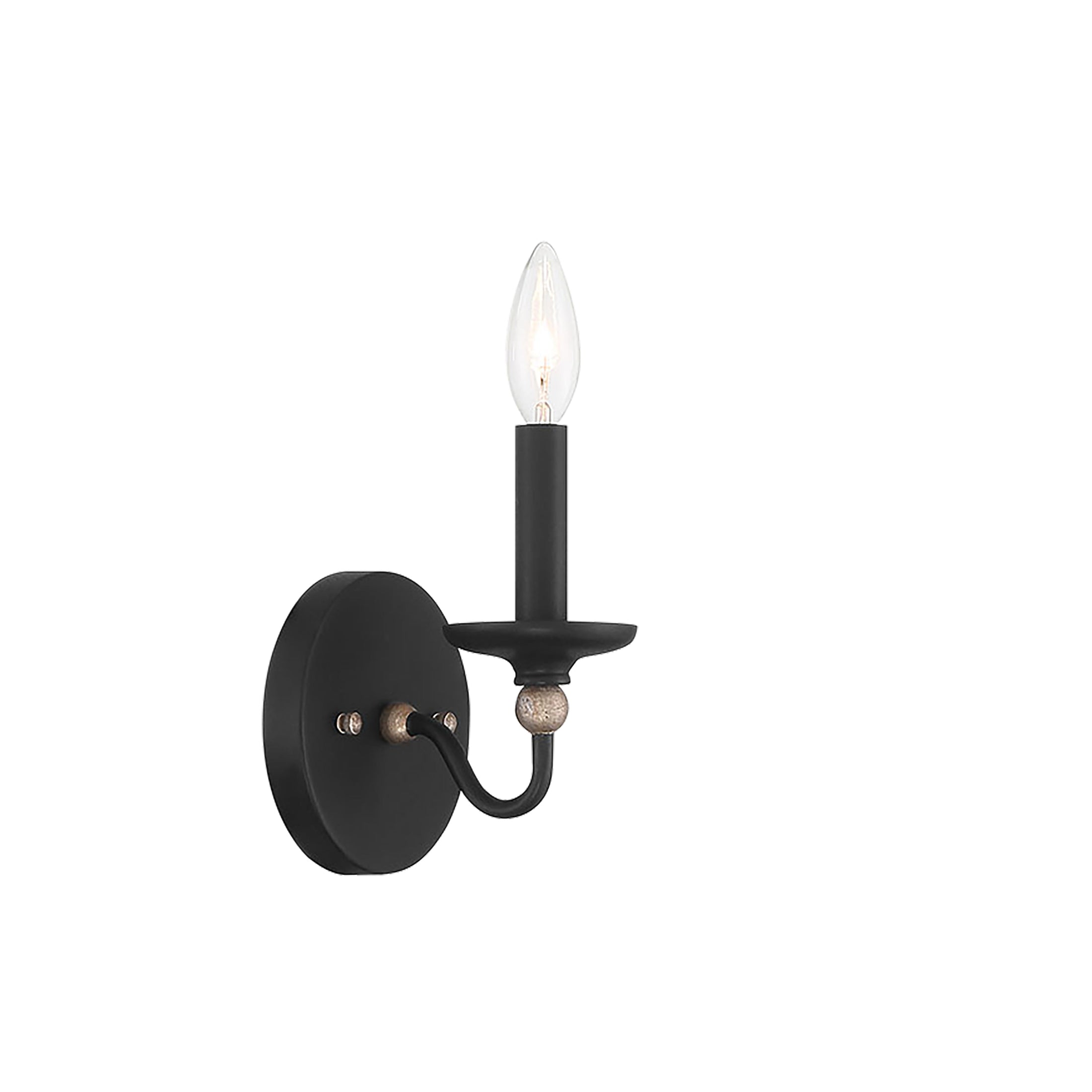 Westchester County 1 Light Wall Sconce in Sand Coal with Skyline Gold Leaf - Minka-Lavery