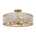 Horsmore 4-Light Semi Flush - Painted Legacy Brass with Bleached Wooden Beads - Minka-Lavery