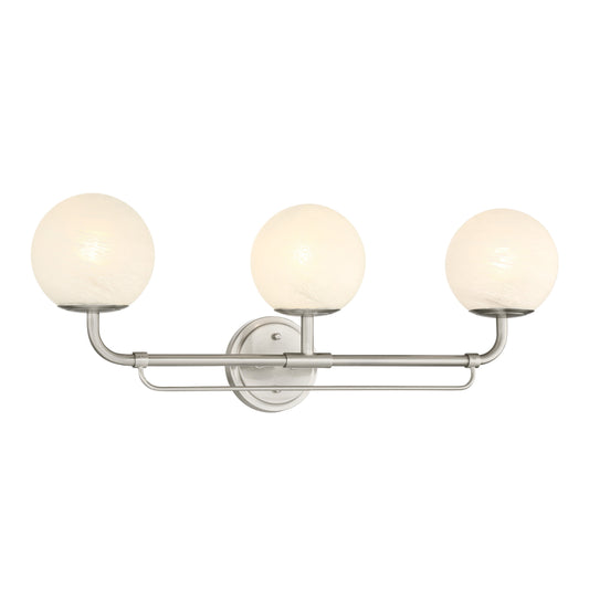 Whitehall 3-Light Vanity - Brushed Nickel with Etched Alabaster Glass - Minka-Lavery
