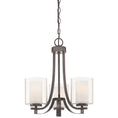 Load image into Gallery viewer, Parsons Studio 3 Light Chandelier in Smoked Iron Finish with Clear and Etched White Glass - Minka-Lavery
