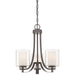 Parsons Studio 3 Light Chandelier in Smoked Iron Finish with Clear and Etched White Glass - Minka-Lavery