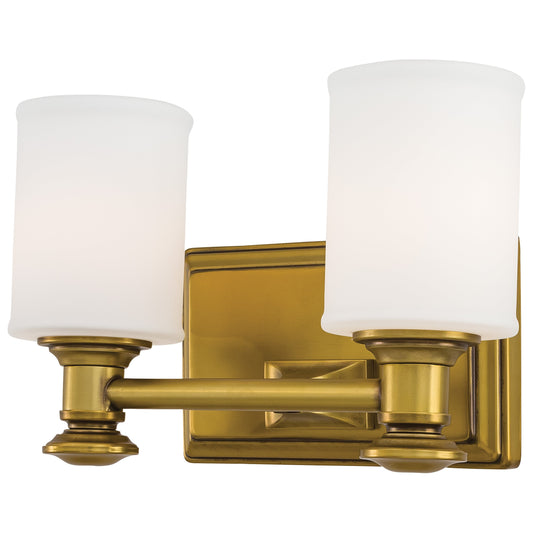 Harbour Point 2 Light Bath in Liberty Gold Finish with Etched Opal Glass - Minka-Lavery