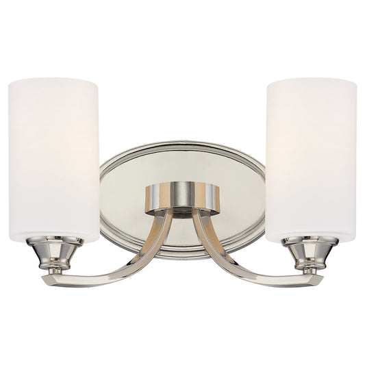 Tilbury 2 Light Bath in Polished Nickel with Etched Opal Glass - Minka-Lavery