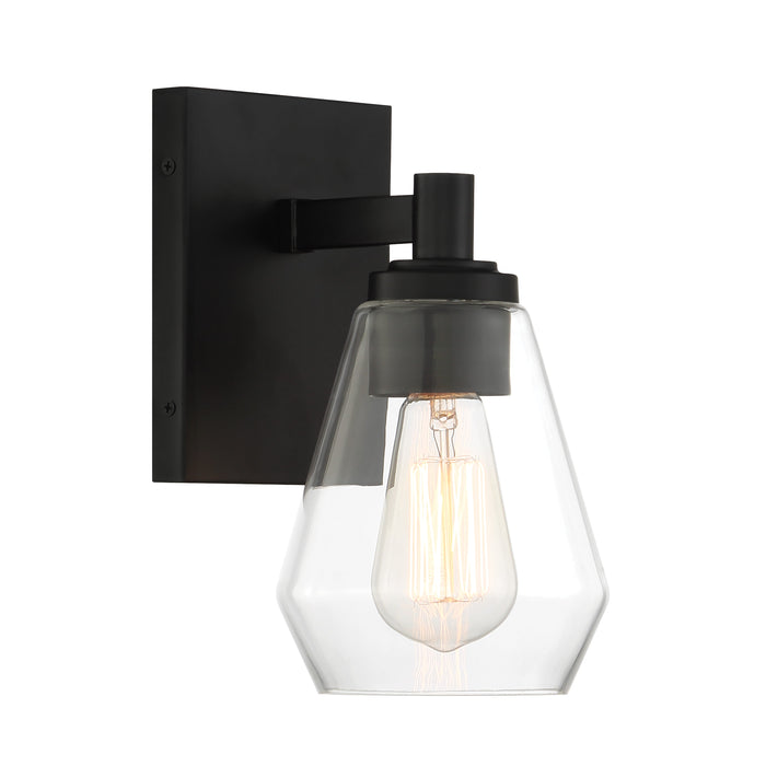 Clarity 1 Light Bath Vanity in Coal Black with Reversible Clear Glass - Minka-Lavery