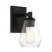 Clarity 1 Light Bath Vanity in Coal Black with Reversible Clear Glass - Minka-Lavery