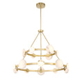 Load image into Gallery viewer, Zill 16 LED Light 2 Tier Chandelier in Lily Gold Finish with Natural Alabaster Shades - Minka-Lavery
