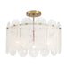Oldmill 3-Light Semi Flush - Legacy Brass with Alabaster Glass - Minka-Lavery