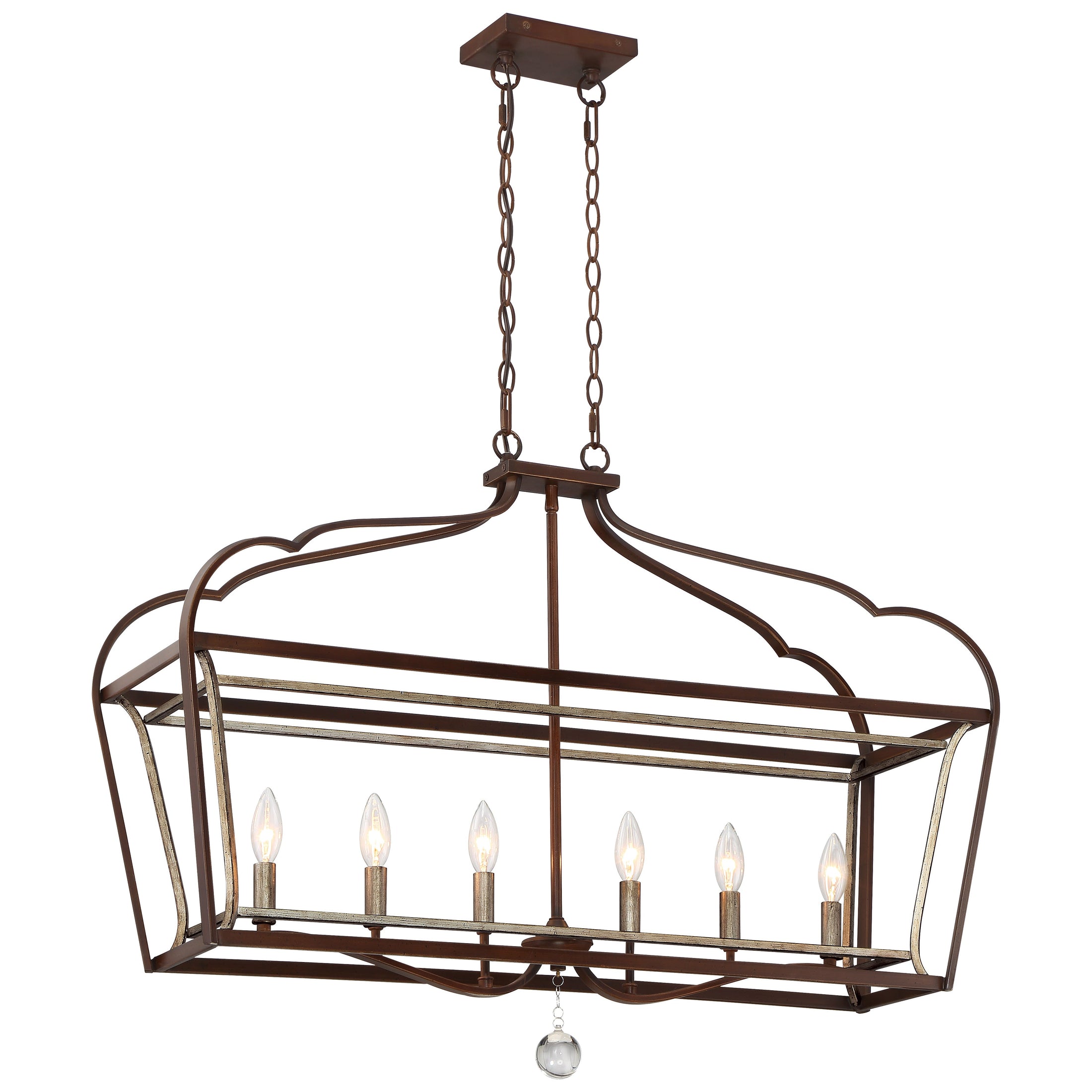 Astrapia Island Light with Dark Rubbed Sienna and Aged Silver Finish - Minka-Lavery