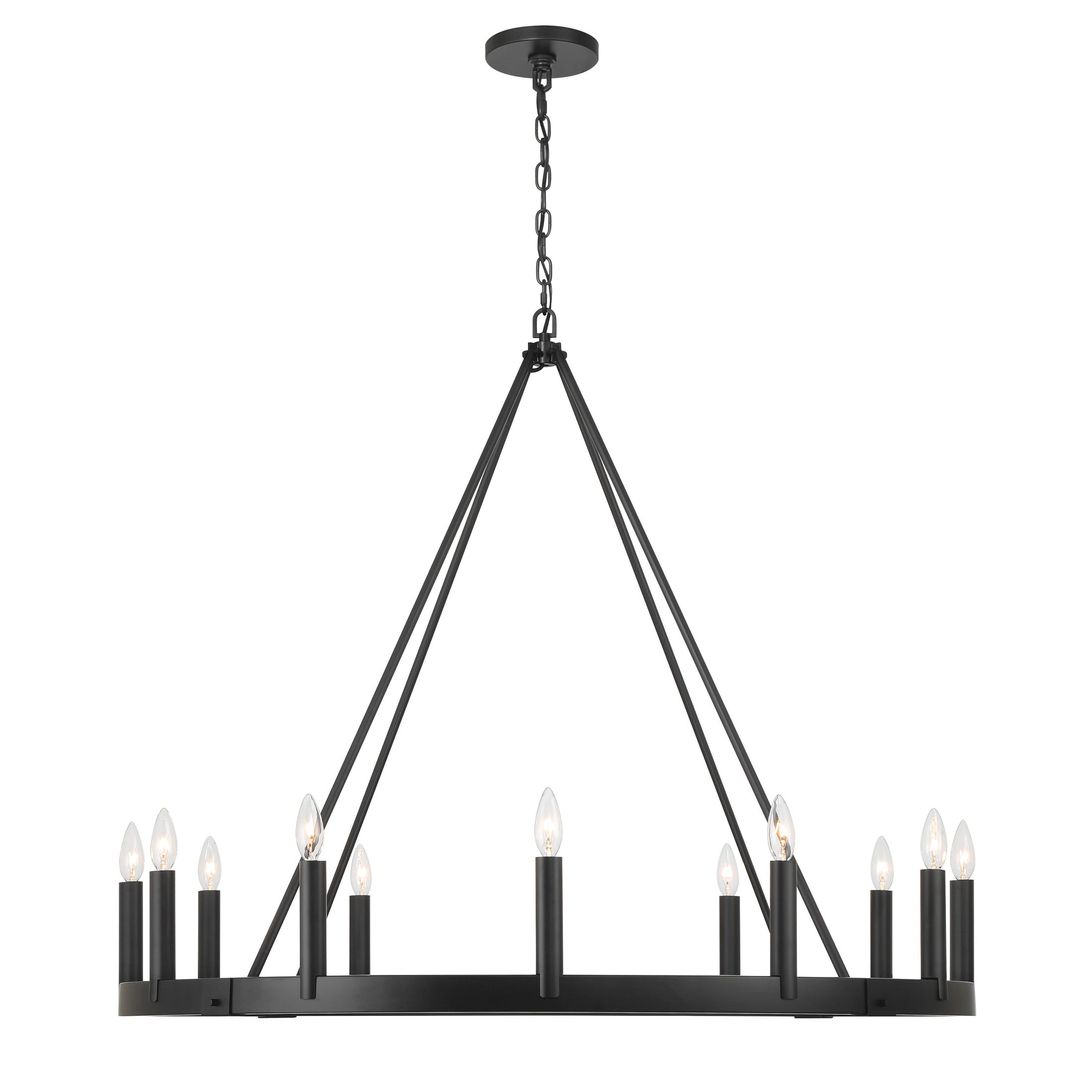 Dutton 12 Light Chandelier in Coal Black Finish - Minka-Lavery