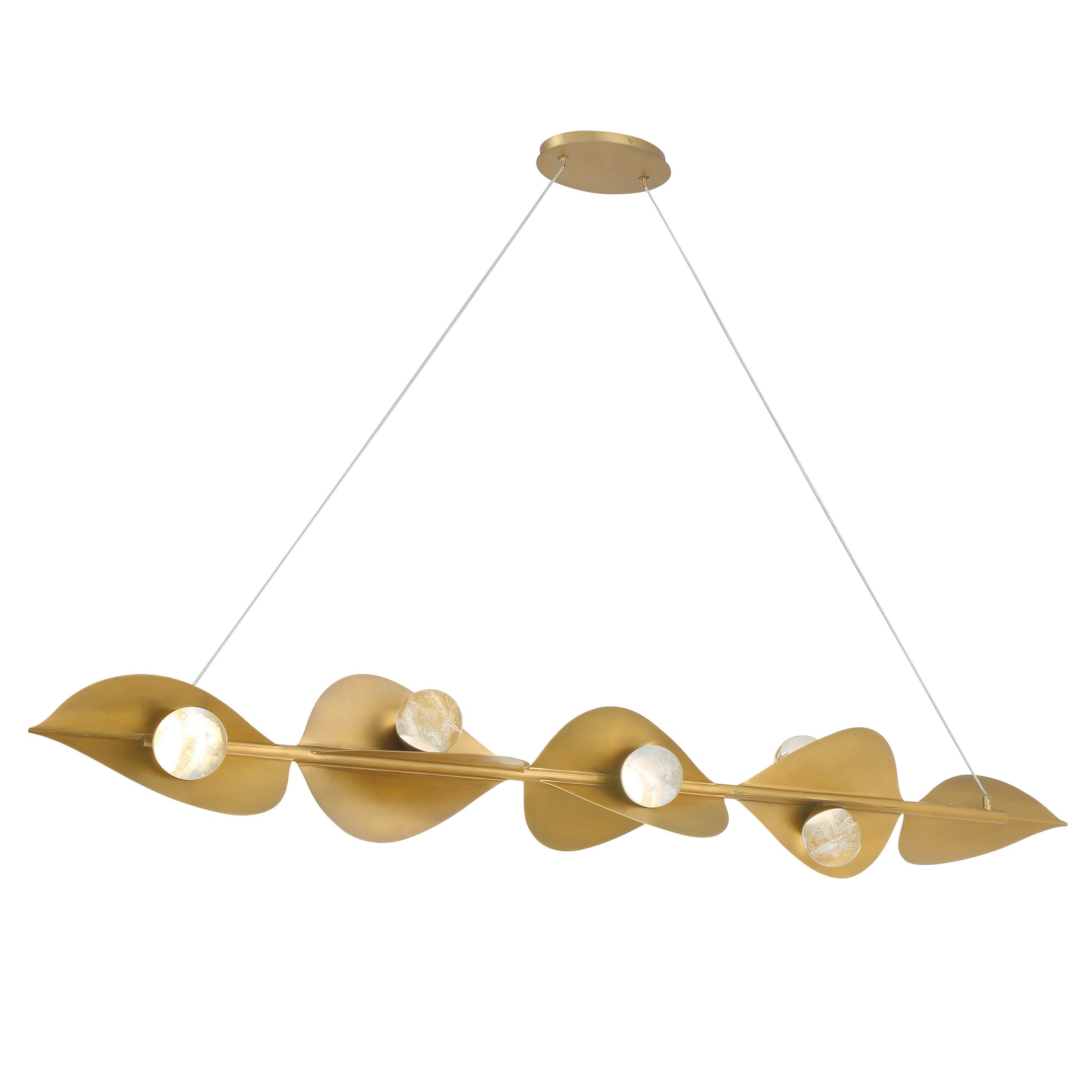 Pod LED Island Light - Legacy Brass with Faux Cloud Glass - Minka-Lavery