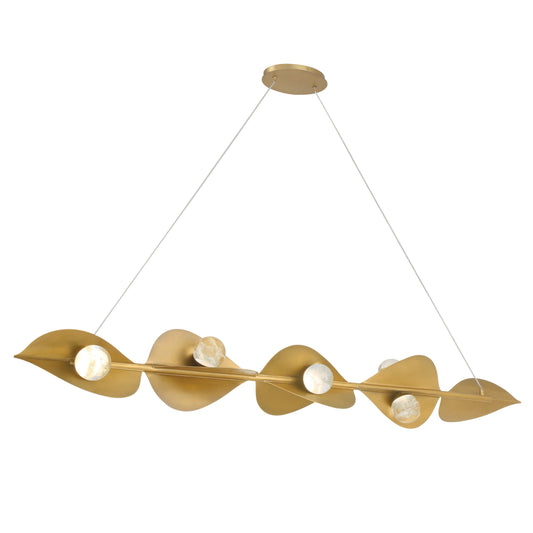 Pod LED Island Light - Legacy Brass with Faux Cloud Glass - Minka-Lavery