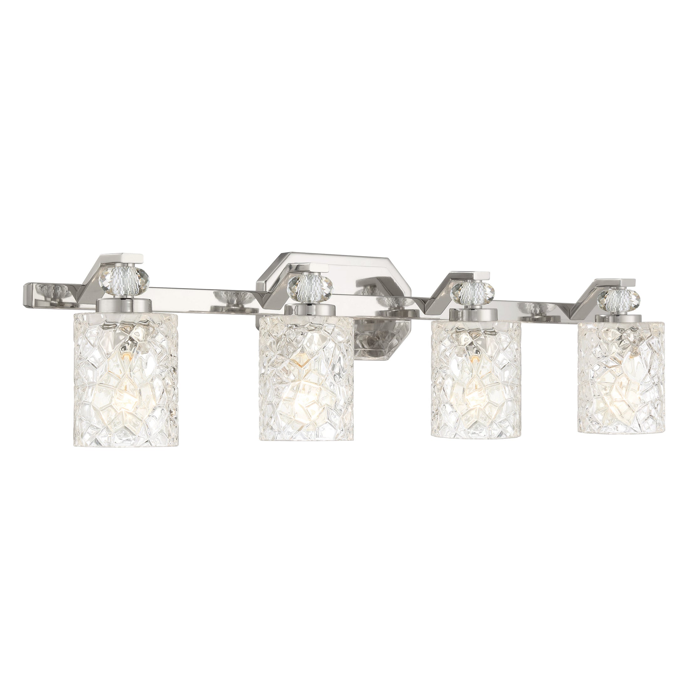Crystal Kay 4 Light Bath Vanity in Chrome, Reversible, with Clear Pressed Glass - Minka-Lavery
