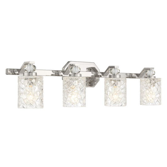 Crystal Kay 4 Light Bath Vanity in Chrome, Reversible, with Clear Pressed Glass - Minka-Lavery