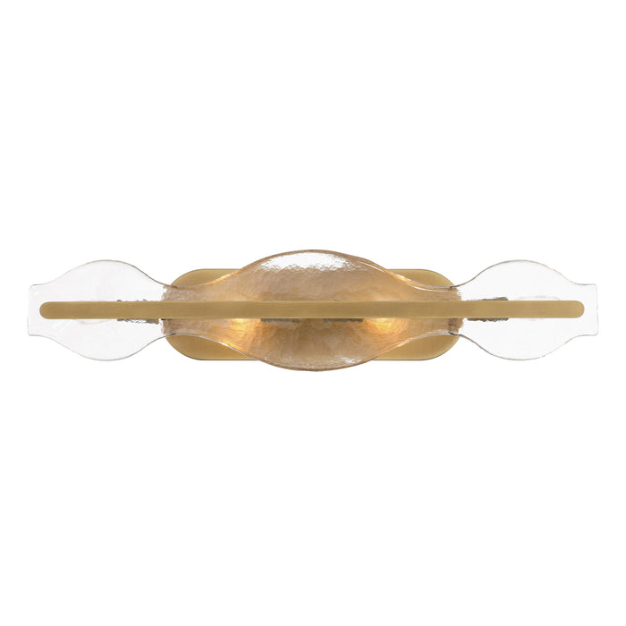 Elora 4-Light Vanity - Legacy Brass with Clear Textured Handmade Glass - Minka-Lavery
