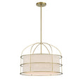 Load image into Gallery viewer, Gateway Park 5 Light Pendant (Convertible to Semi Flush) in Soft Brass Finish with Oatmeal Shade - Minka-Lavery
