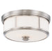 Harbour Point 2 Light Flush Mount in Brushed Nickel Finish with Etched Opal Glass - Minka-Lavery