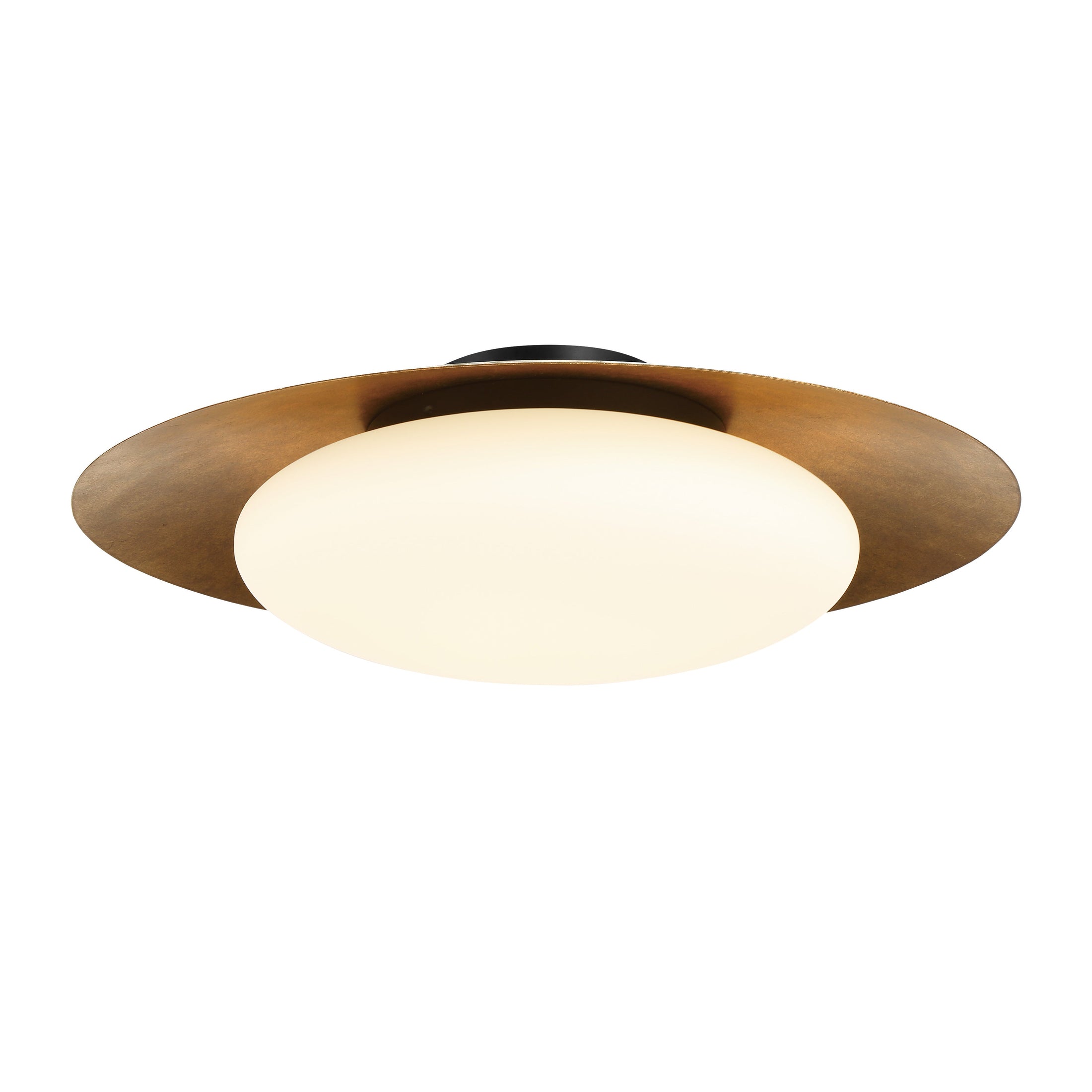 Zinola 24" LED Flush Mount in Halcyon Gold and Sand Coal Finish with Etched Opal Glass - Minka-Lavery