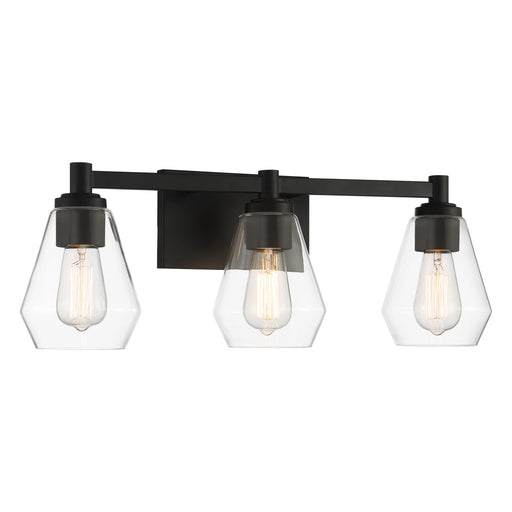 Clarity 3 Light Bath Vanity in Coal Black with Reversible Clear Glass - Minka-Lavery
