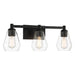 Clarity 3 Light Bath Vanity in Coal Black with Reversible Clear Glass - Minka-Lavery
