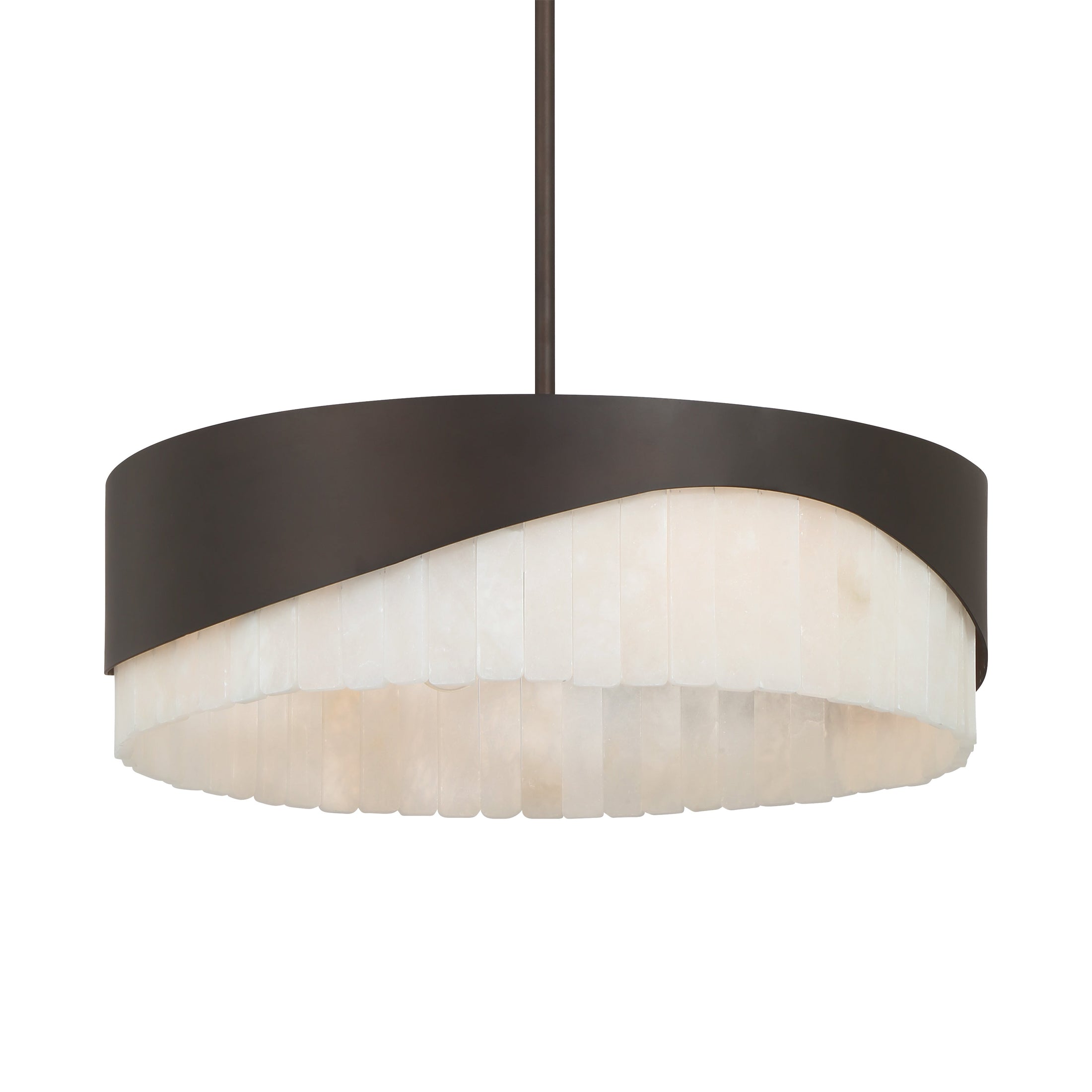 Sway 4-Light Pendant - Dark Bronze with Alabaster - Minka-Lavery