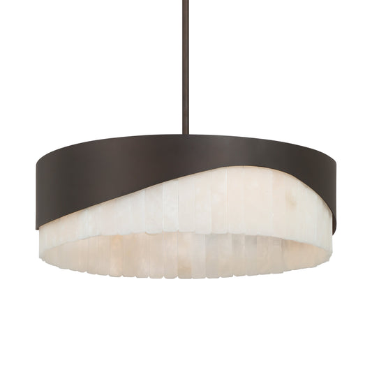 Sway 4-Light Pendant - Dark Bronze with Alabaster - Minka-Lavery