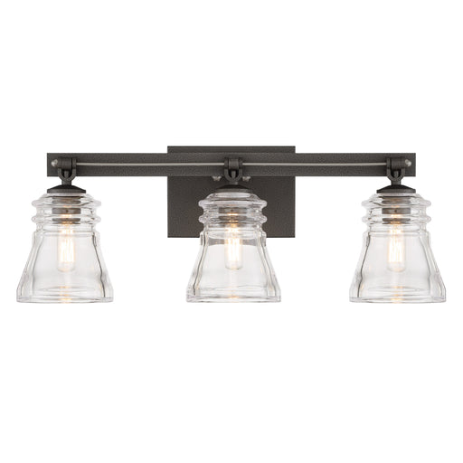 Graham Avenue Graham Avenue - 3 Light Bath Smoked Iron and Brushed Nickel with Clear Pressed Glass - Minka-Lavery
