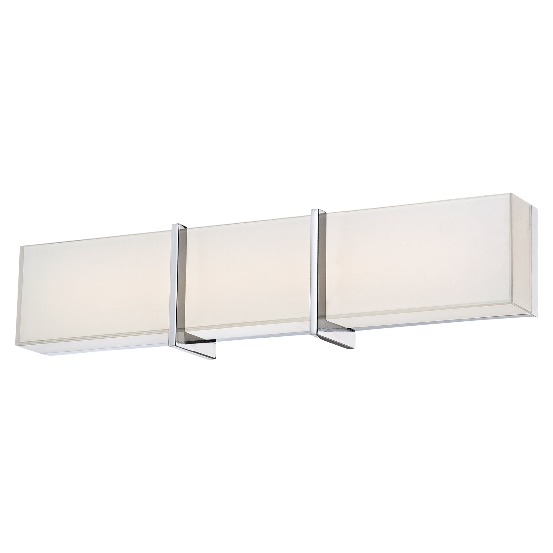 High Rise Bath LED Bath Light in Chrome Finish with Mitered White Glass - Minka-Lavery