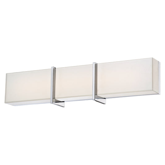 High Rise Bath LED Bath Light in Chrome Finish with Mitered White Glass - Minka-Lavery