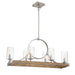 Country Estates 6 Light Island in Sun Faded Wood Finish with Brush Nickel Accents and Seeded Glass - Minka-Lavery