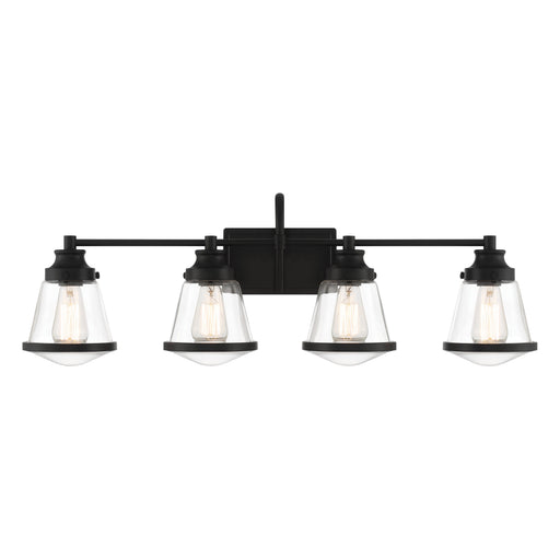 Mannsdale 4 Light Bath Vanity in Coal Black with Clear Glass - Minka-Lavery