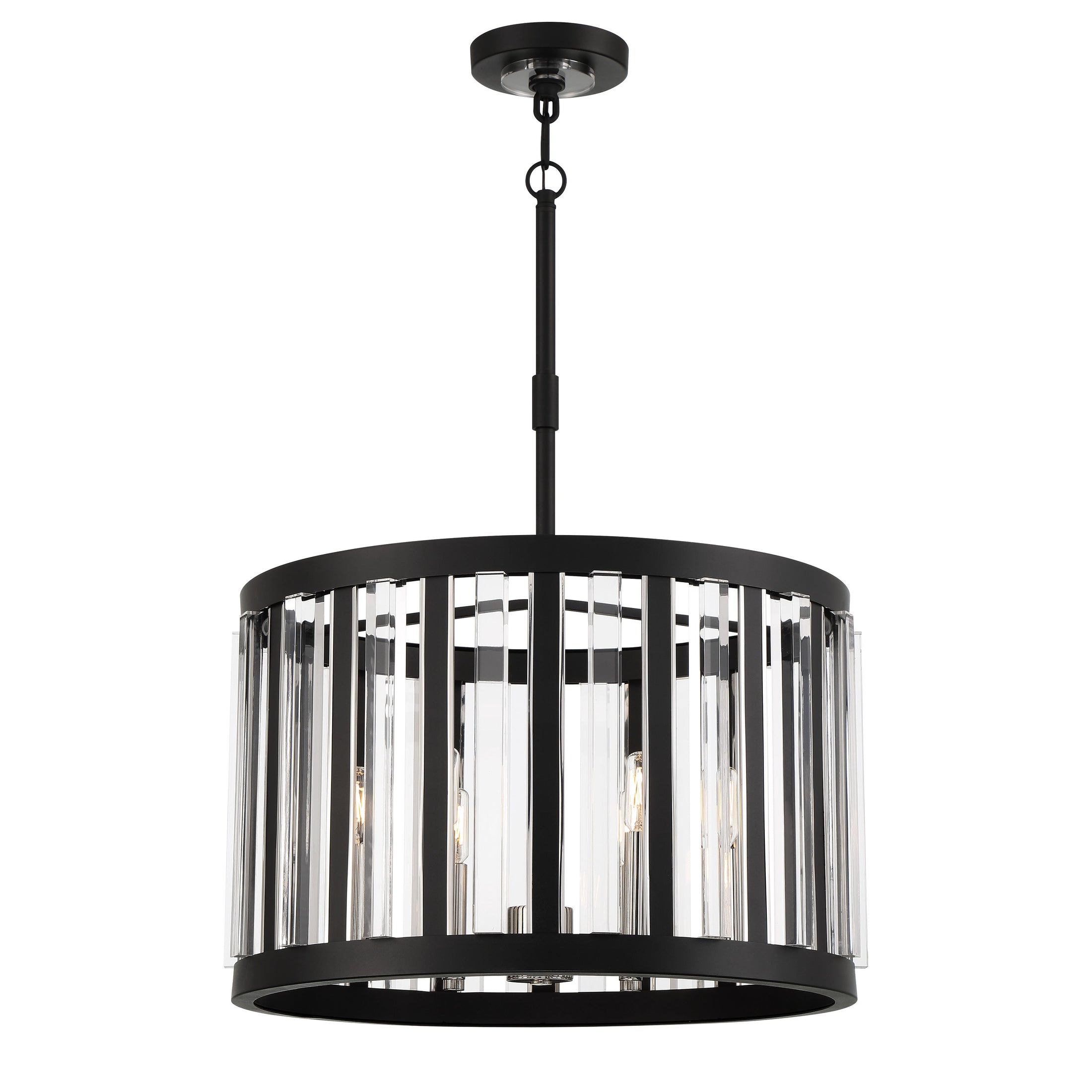 Majestic Splendor 6 Light Pendant Fixture in Metal with Acrylic Accents in Sand Coal and Polished Nickel Finish - Minka-Lavery