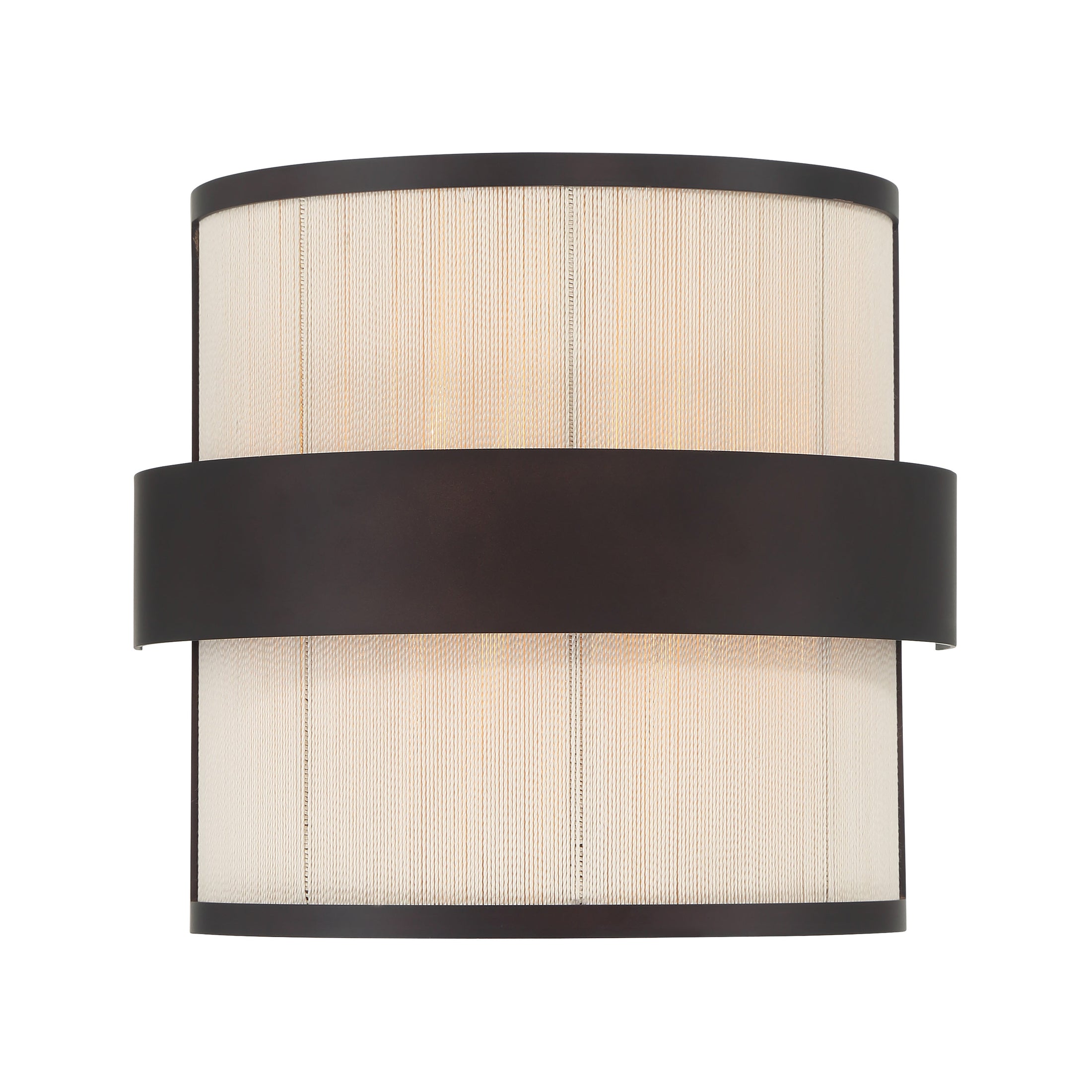 Harbor Wrap 2-Light Wall Sconce - Dark Bronze and Painted Legacy Brass with Tan Cotton Thread - Minka-Lavery