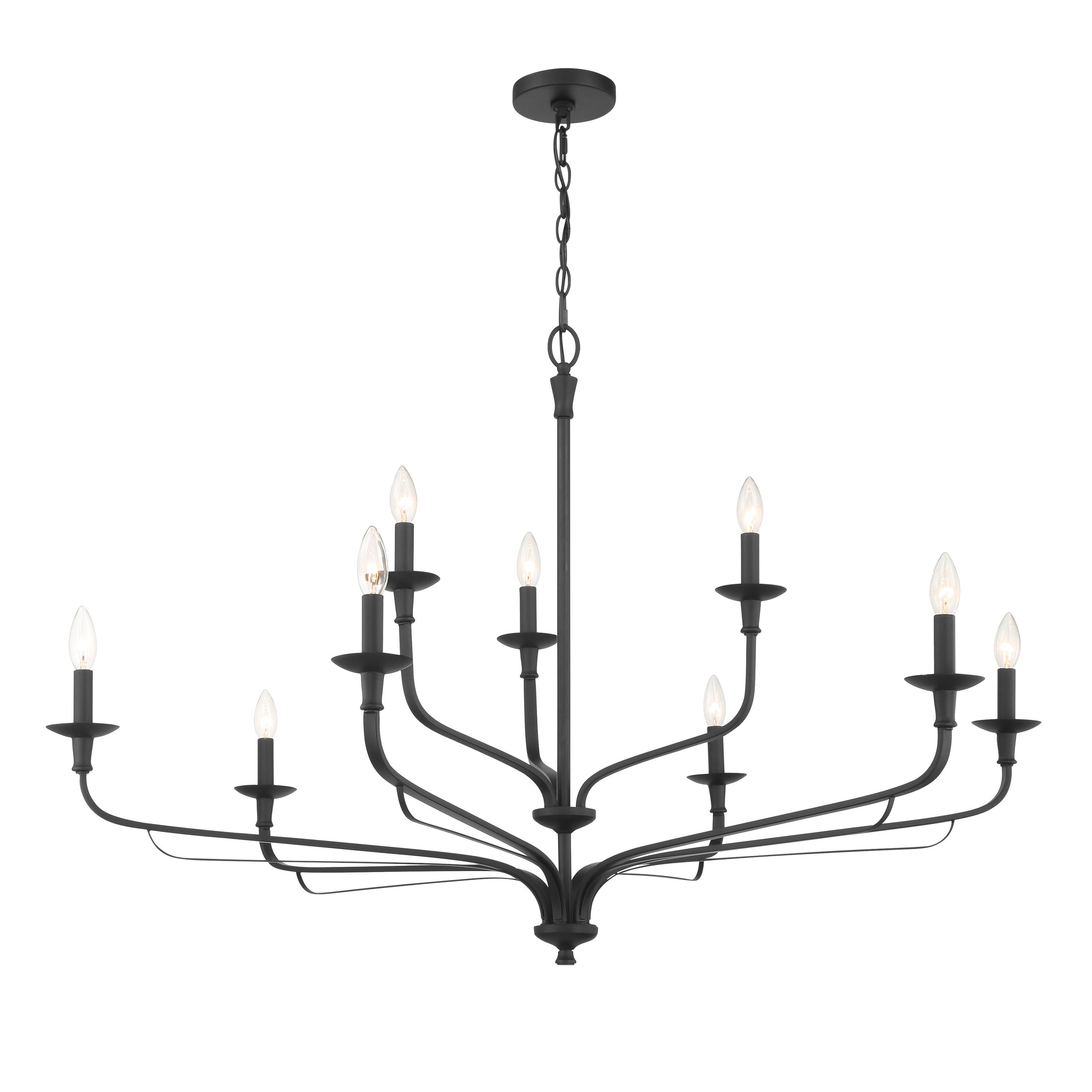 Velena 9-Light Chandelier - Dark Matte Black - Minka-Lavery