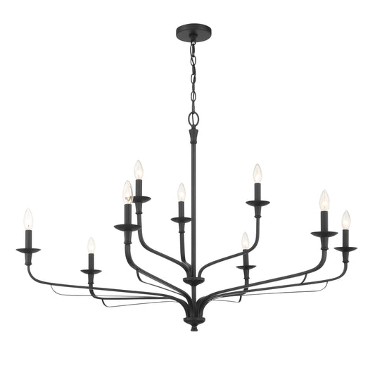 Velena 9-Light Chandelier - Dark Matte Black - Minka-Lavery