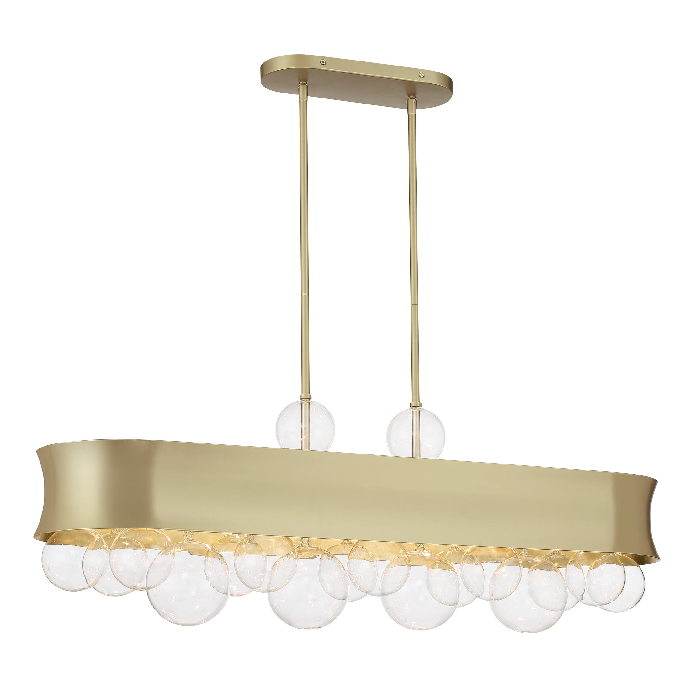 Verdi Square by Robin Baron 6 Light Island Light in Soft Gold Finish with Clear Glass - Minka-Lavery