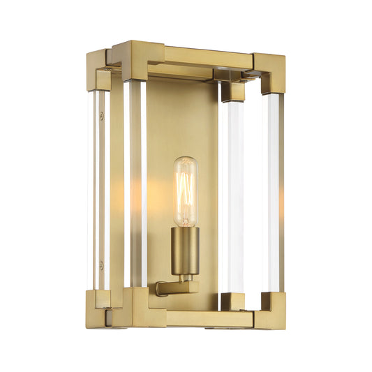 Oro District 1 Light Wall Sconce with Acrylic in a Soft Brass Finish - Minka-Lavery