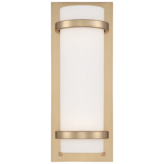 Fieldale Lodge 2 Light Wall Sconce in Honey Gold with Etched White Glass - Minka-Lavery