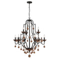 Load image into Gallery viewer, Colonial Charm 9 Light Chandelier with Wood Accents in Old World Bronze with Walnut Finish - Minka-Lavery
