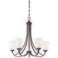Load image into Gallery viewer, Overland Park 5 Light Candelier in Vintage Bronze Finish with Etched White Glass - Minka-Lavery
